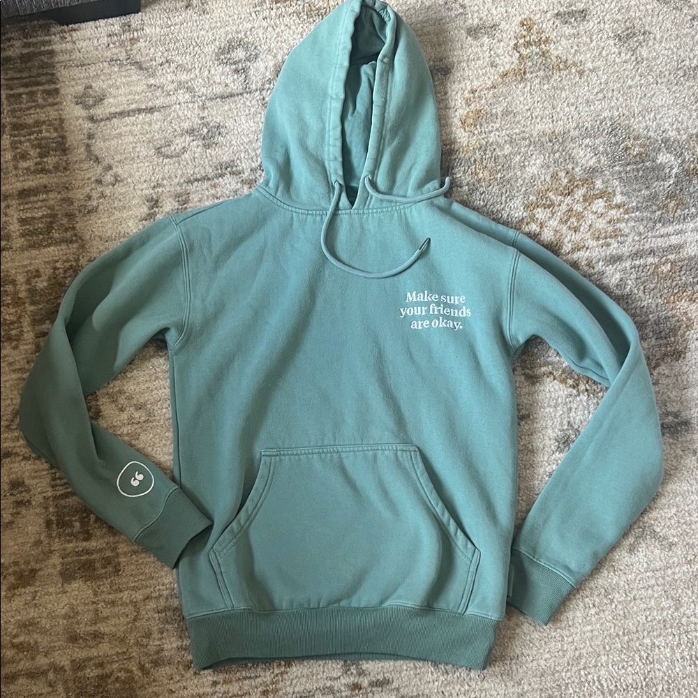 Teal Hoodie with Positive Message